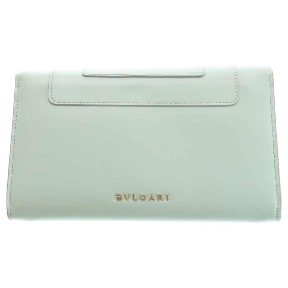 Bvlgari Serpenti Forever Large Wallet Card Case Mint Green Light Blue Leather — view 2