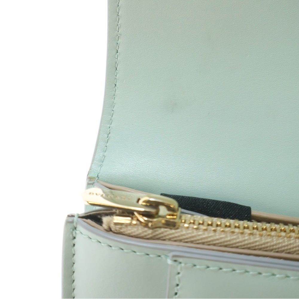 Bvlgari Serpenti Forever Large Wallet Card Case Mint Green Light Blue Leather — view 5