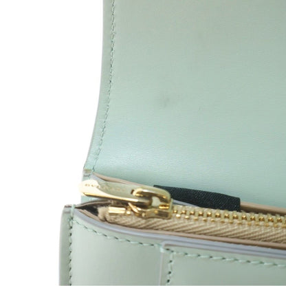 Bvlgari Serpenti Forever Large Wallet Card Case Mint Green Light Blue Leather — view 5