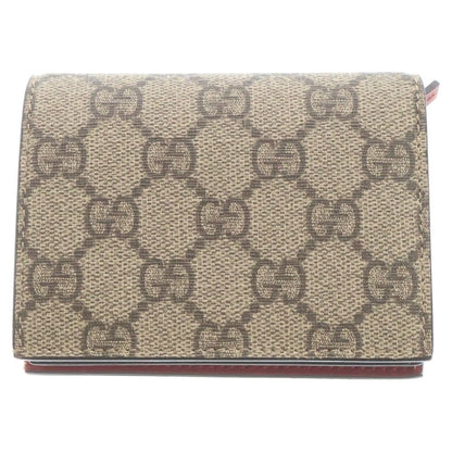 Gucci GG Supreme Cherry Compact Wallet Bifold Beige Red — view 2