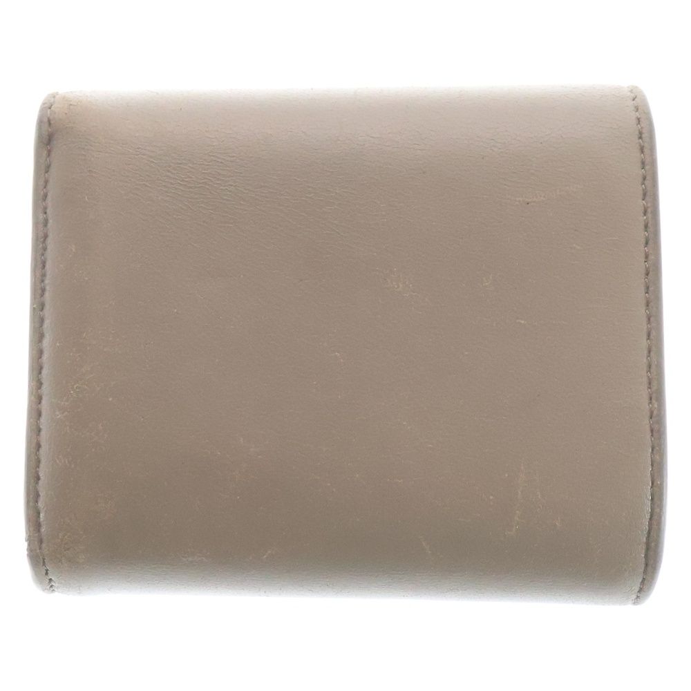 Celine Triomphe Small Flap Wallet Trifold Beige Calfskin Gold — view 2