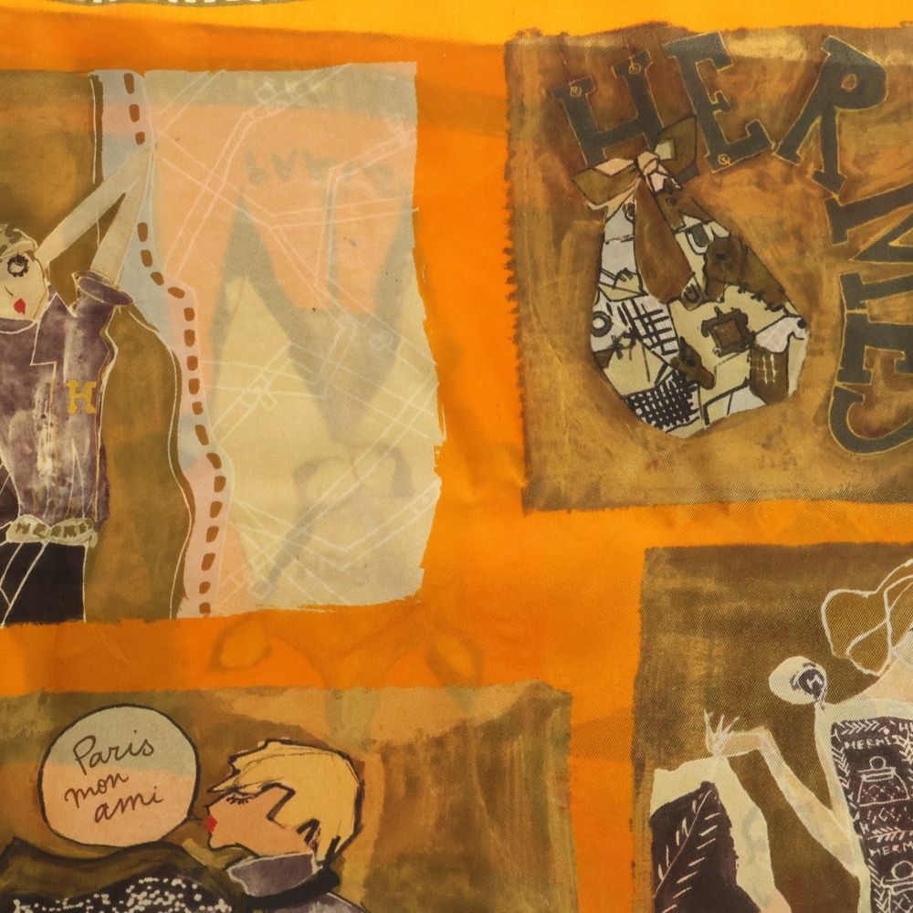 Hermes Carre 70 Paris Monami Scarf Orange — view 4
