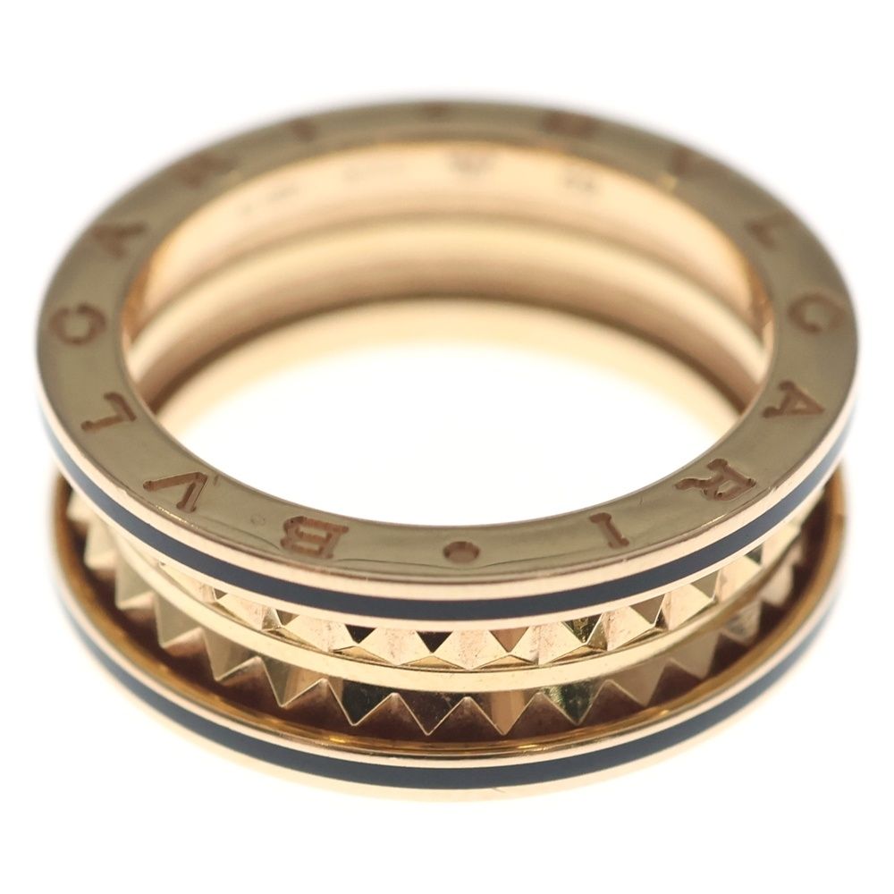 Bvlgari B-zero One Lock Ring 18k Pg Ceramic