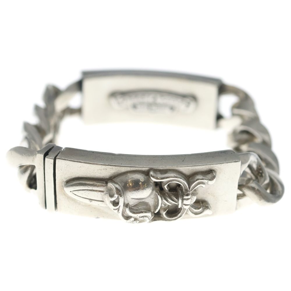 Chrome Hearts Double ID Floral Heart Daga Bracelet Silver — view 2