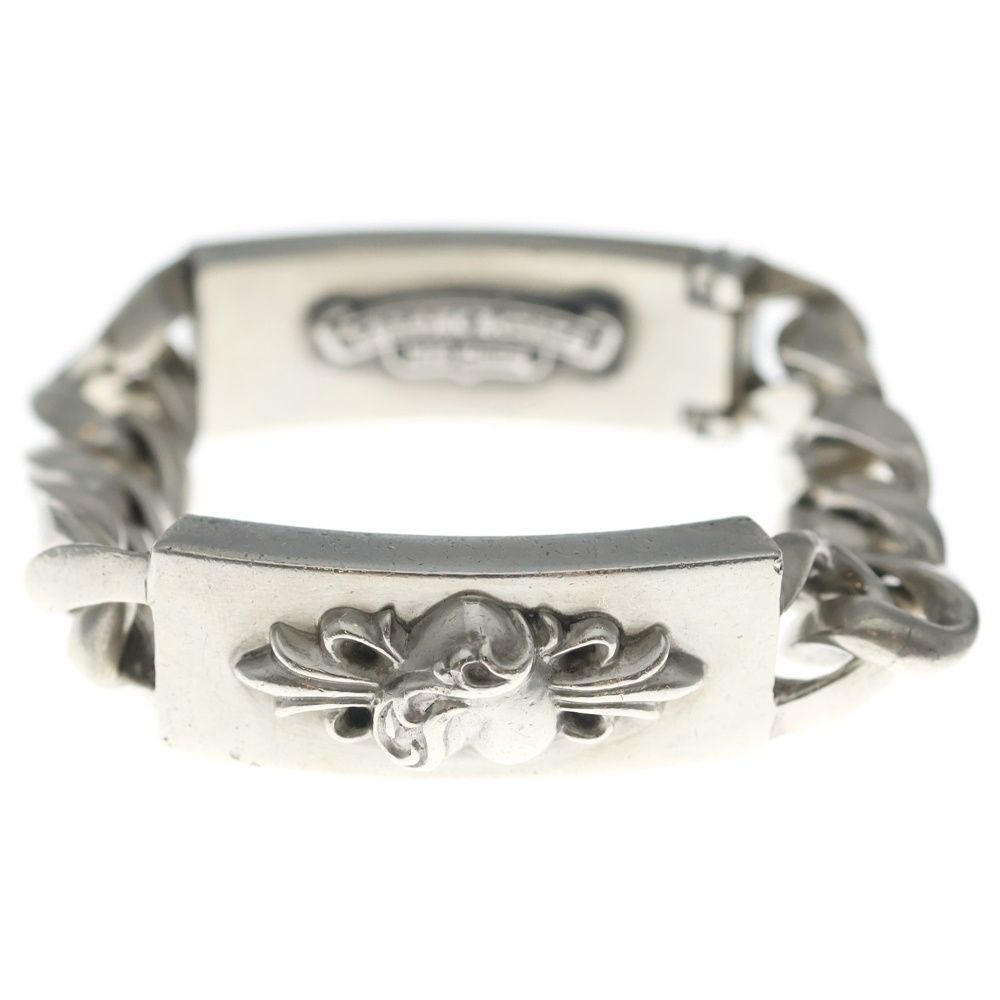 Chrome Hearts Double ID Floral Heart Daga Bracelet Silver