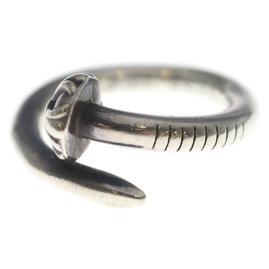 Chrome Hearts Nail Crsball Cross Ball Ring Silver