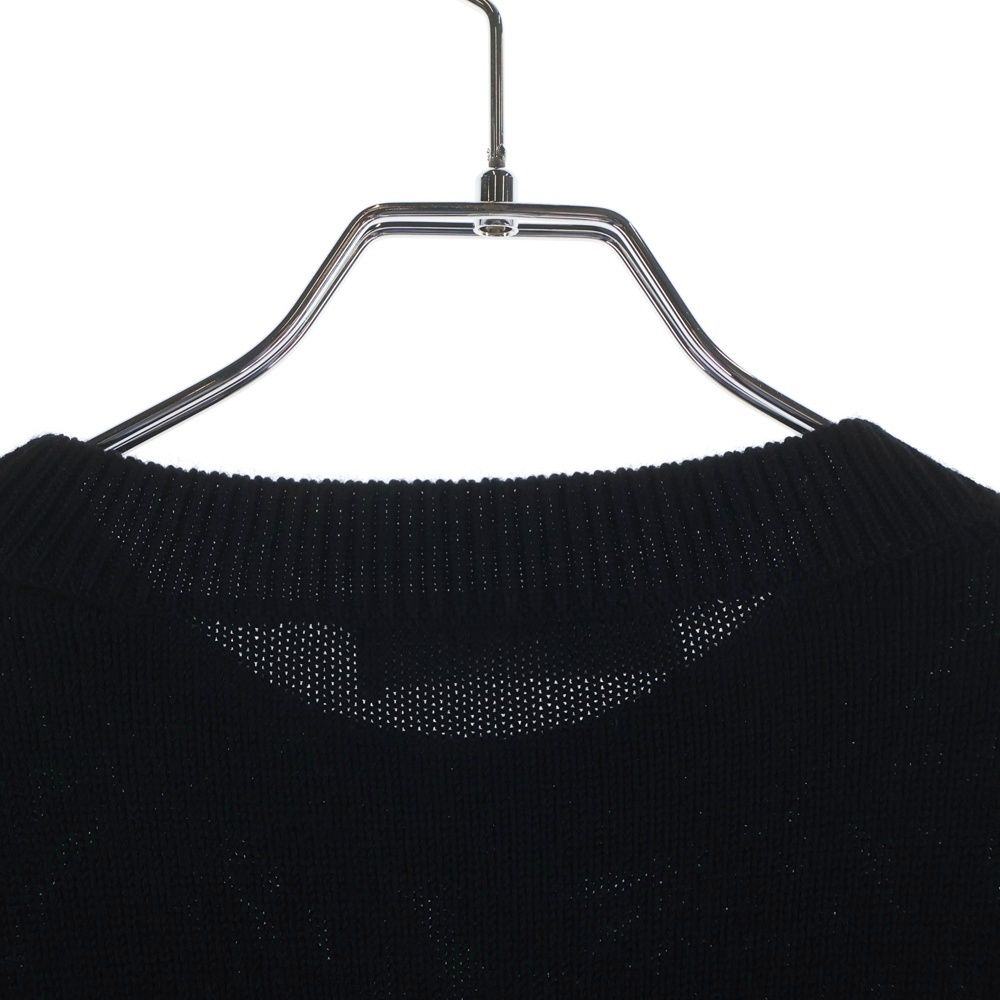 Dior Ribbon Wool Knit Sweater Crew Neck Black — view 4