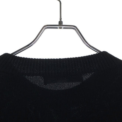 Dior Ribbon Wool Knit Sweater Crew Neck Black — view 4
