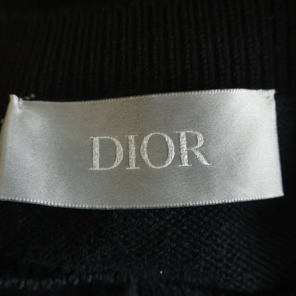 Dior Ribbon Wool Knit Sweater Crew Neck Black — view 7