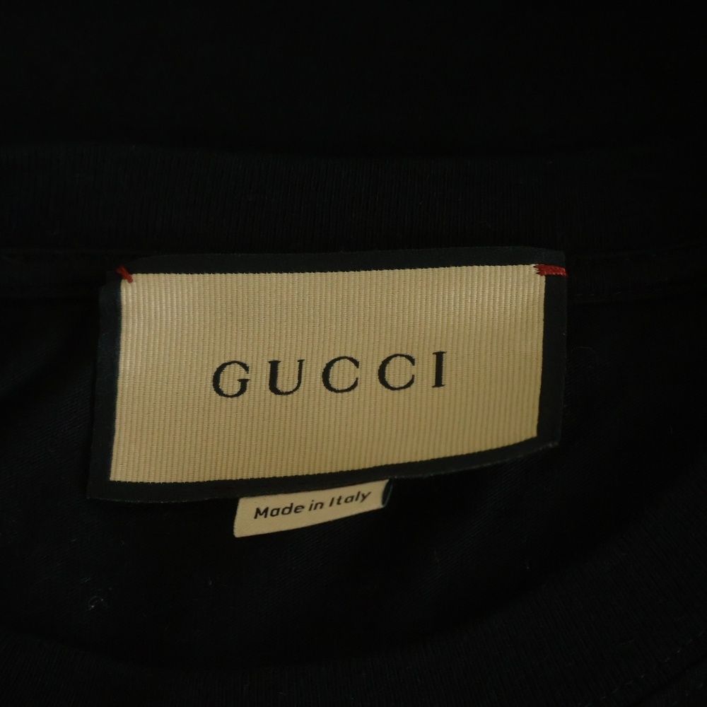 Gucci Graphic Heart Logo S Tee Front Print Crew Neck Short Sleeve T-Shirt Black — view 6