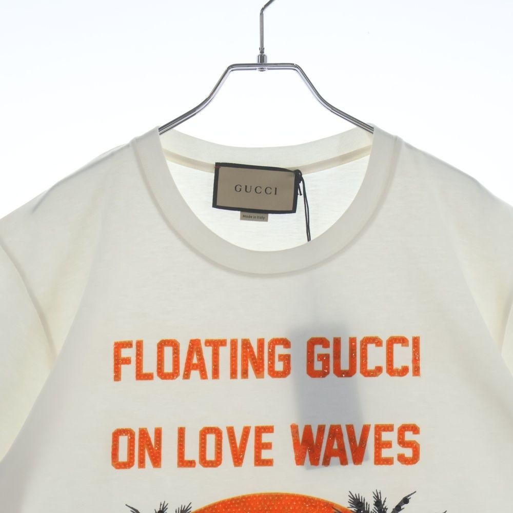 Gucci Palm Tree Sequin Short Sleeve T-Shirt White — view 3