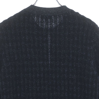 Chanel Tweed Pearl Button Knit Dress Navy — view 4
