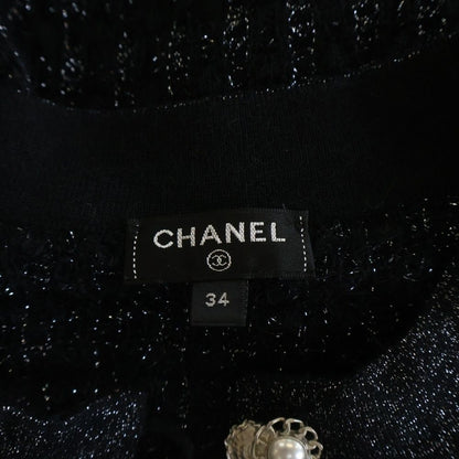 Chanel Tweed Pearl Button Knit Dress Navy — view 6