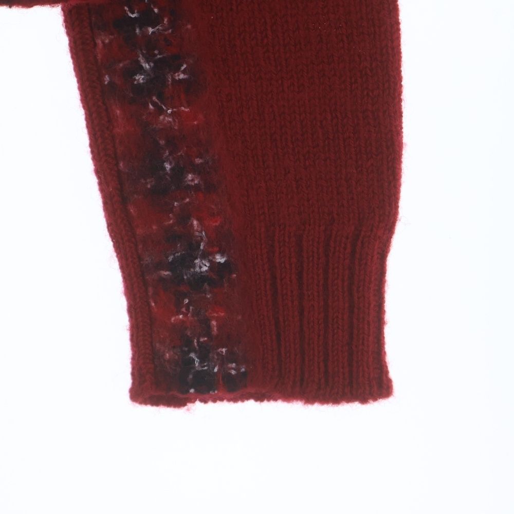 Chanel Flower Brooch Wool Side Line Crew Neck Knit Sweater Red — view 5