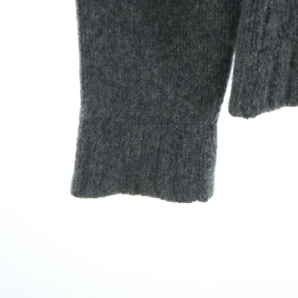 Chrome Hearts CH Leather Patch Cross Ball Button Cashmere Knit Cardigan Gray — view 3