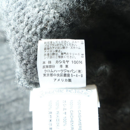 Chrome Hearts CH Leather Patch Cross Ball Button Cashmere Knit Cardigan Gray — view 8