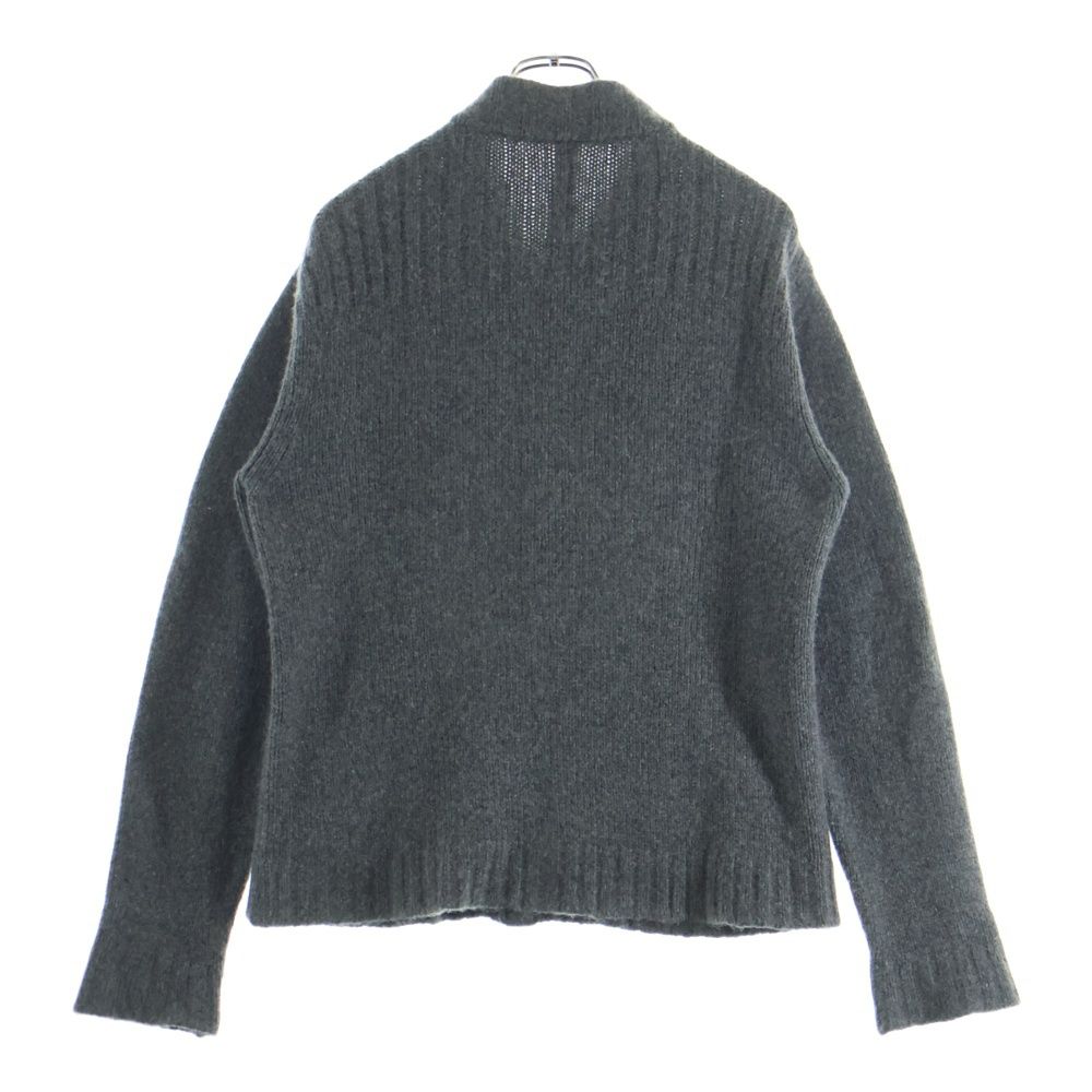 Chrome Hearts CH Leather Patch Cross Ball Button Cashmere Knit Cardigan Gray — view 2