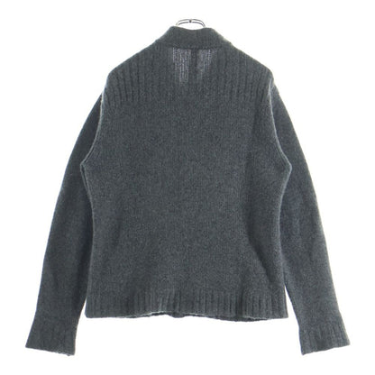 Chrome Hearts CH Leather Patch Cross Ball Button Cashmere Knit Cardigan Gray — view 2