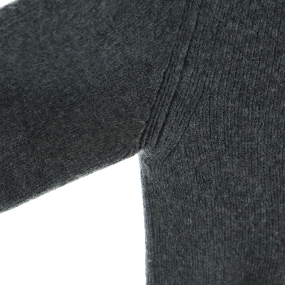 Chrome Hearts CH Leather Patch Cross Ball Button Cashmere Knit Cardigan Gray — view 4