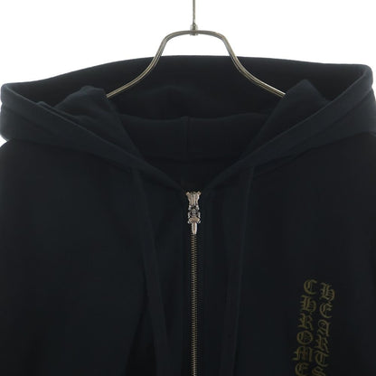 Chrome Hearts Vertical Logo Zip Up Hoodie Black — view 3