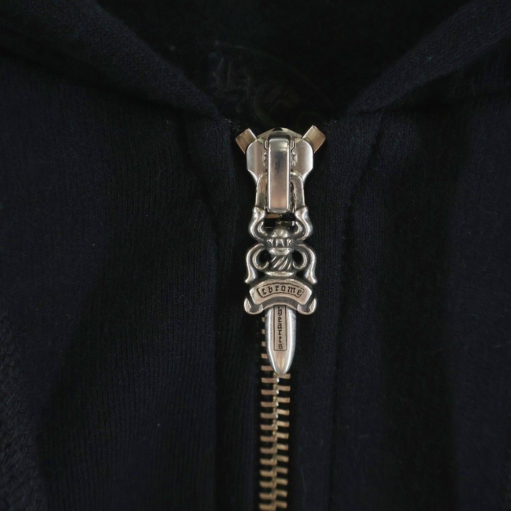 Chrome Hearts Vertical Logo Zip Up Hoodie Black — view 5