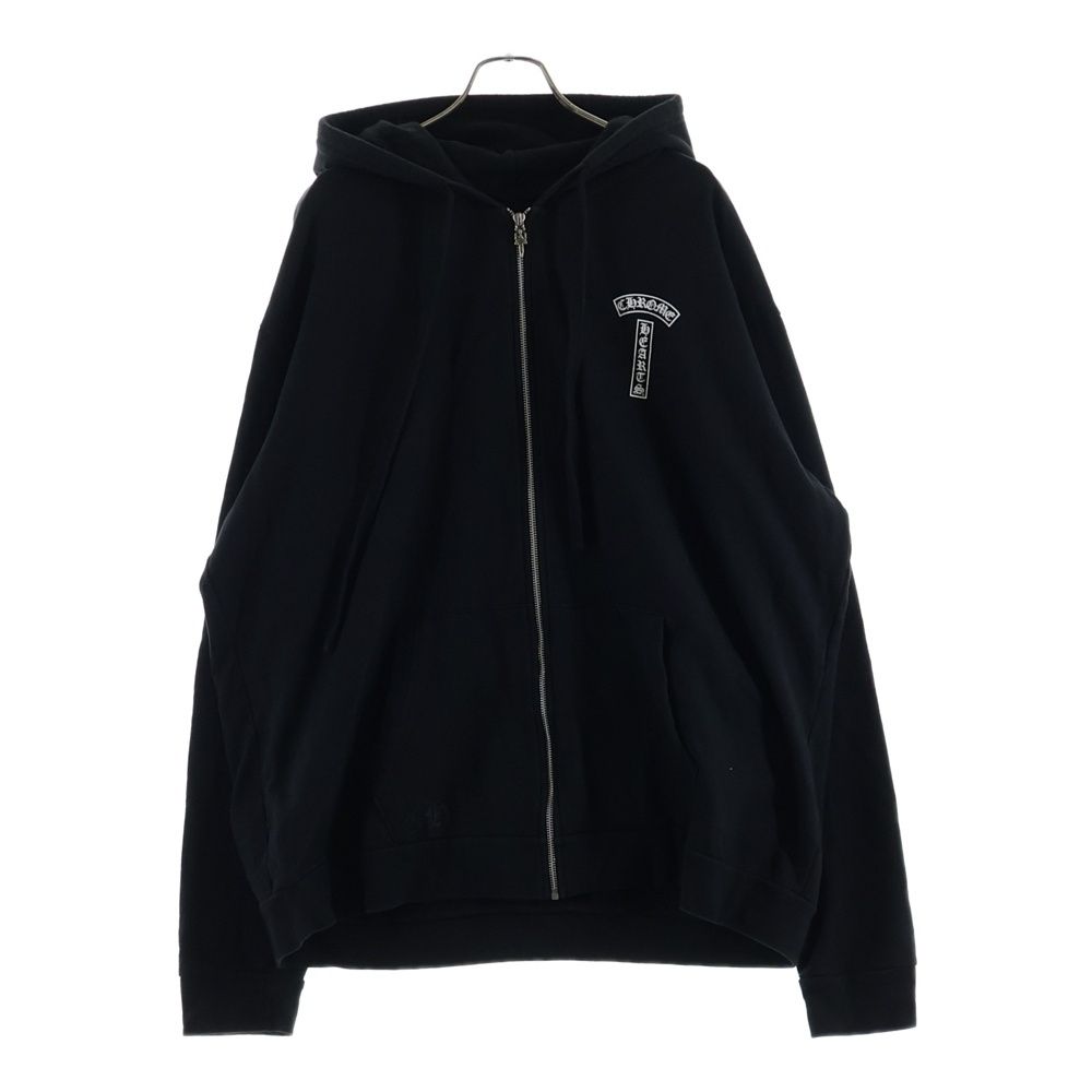 Chrome Hearts Sweatshirt HD Zip T Bar Daga Zip Backache Logo Zip Hoodie Black — view 2