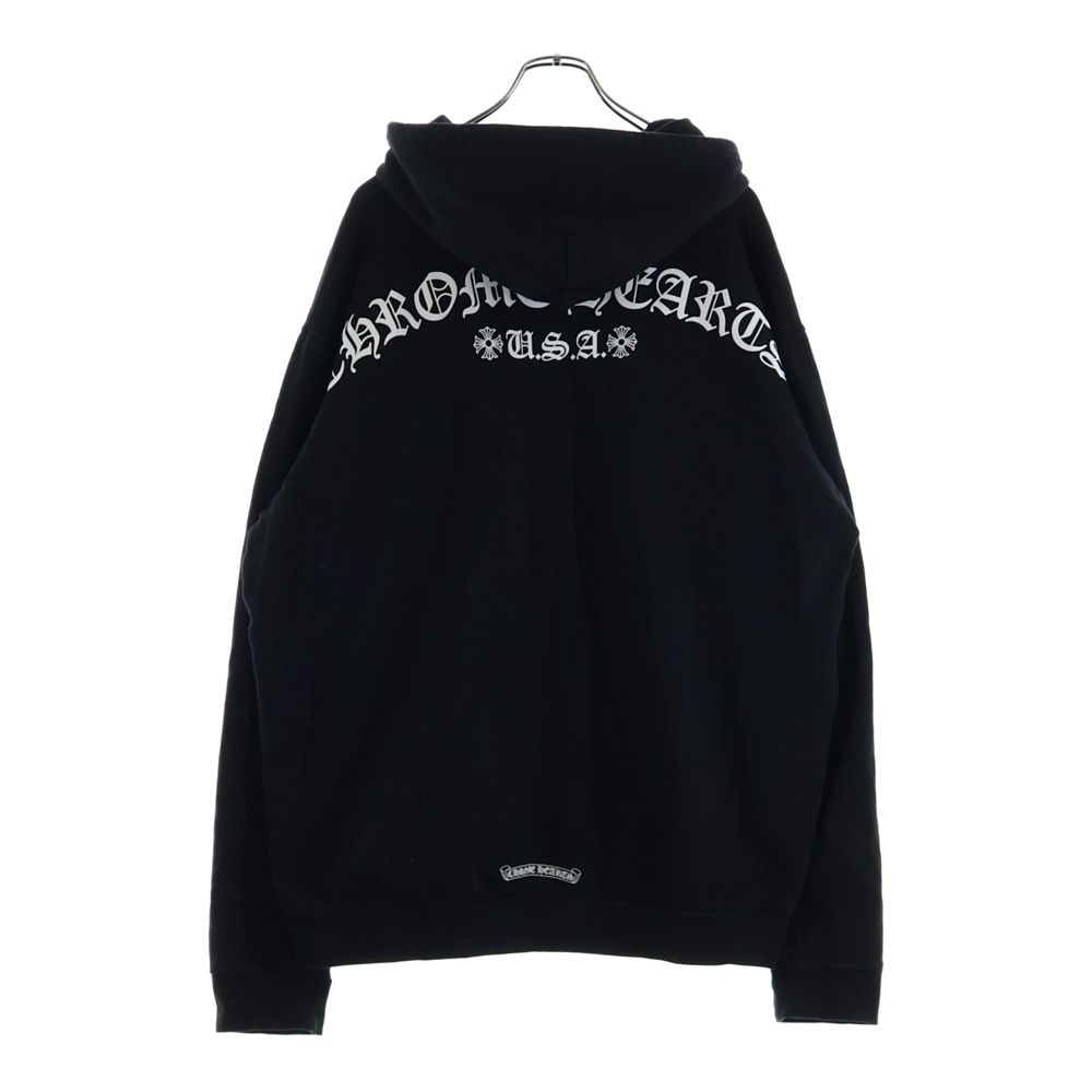 Chrome Hearts Sweatshirt HD Zip T Bar Daga Zip Backache Logo Zip Hoodie Black