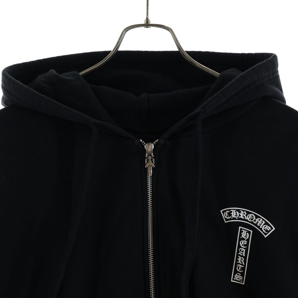 Chrome Hearts Sweatshirt HD Zip T Bar Daga Zip Backache Logo Zip Hoodie Black — view 3