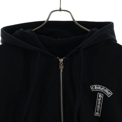 Chrome Hearts Sweatshirt HD Zip T Bar Daga Zip Backache Logo Zip Hoodie Black — view 3