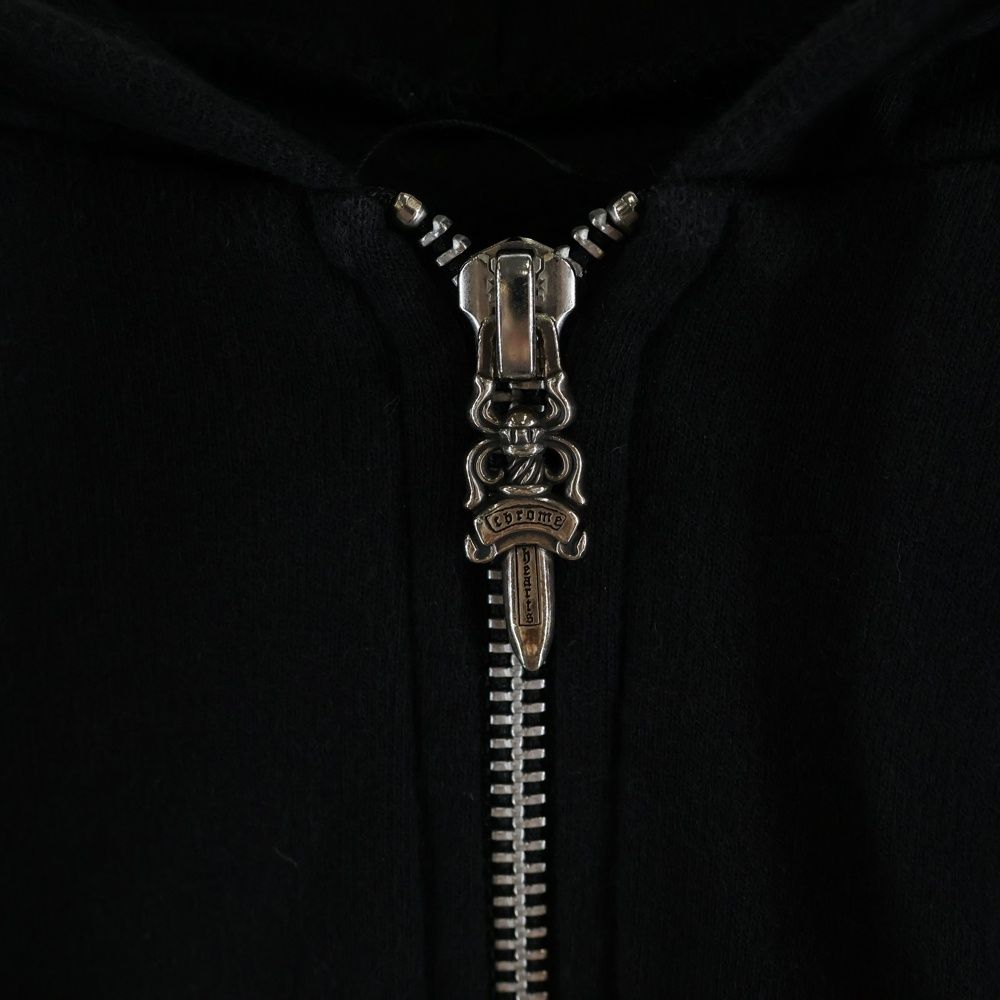Chrome Hearts Sweatshirt HD Zip T Bar Daga Zip Backache Logo Zip Hoodie Black — view 5
