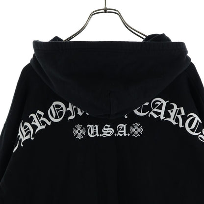 Chrome Hearts Sweatshirt HD Zip T Bar Daga Zip Backache Logo Zip Hoodie Black — view 4