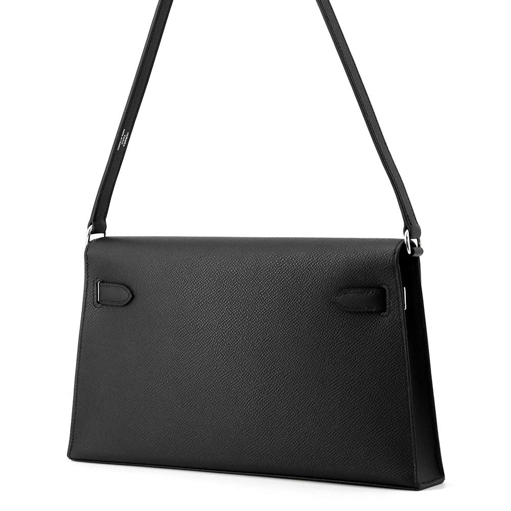 Hermes Clutch Kelly Elan Black Silver Epsom 2-Way — view 2