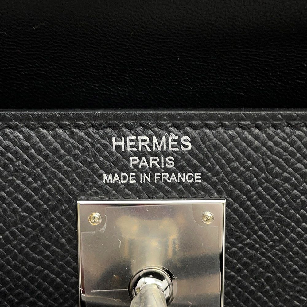 Hermes Clutch Kelly Elan Black Silver Epsom 2-Way — view 7