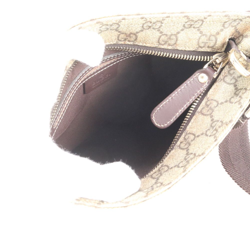 Gucci GG Supreme Leather Shoulder Bag Crossbody Messenger Brown Rem — view 7