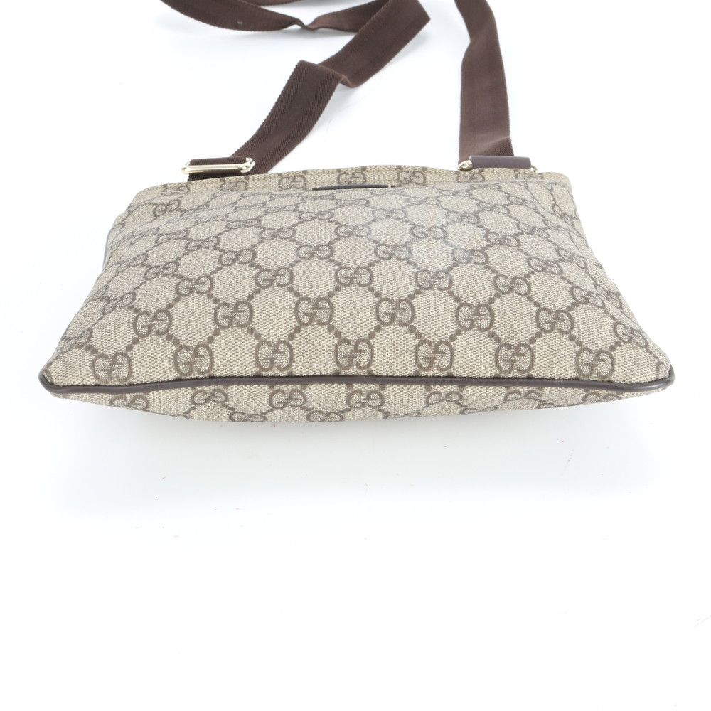 Gucci GG Supreme Leather Shoulder Bag Crossbody Messenger Brown Rem — view 6