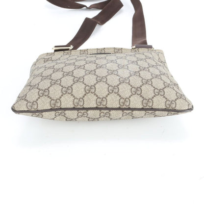 Gucci GG Supreme Leather Shoulder Bag Crossbody Messenger Brown Rem — view 6