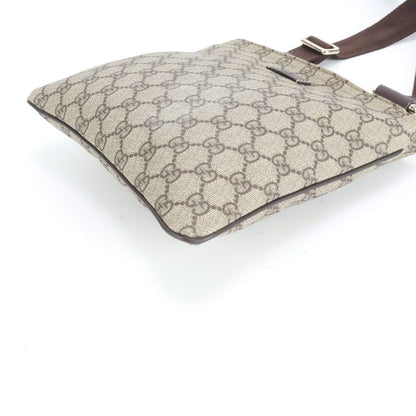 Gucci GG Supreme Leather Shoulder Bag Crossbody Messenger Brown Rem — view 5