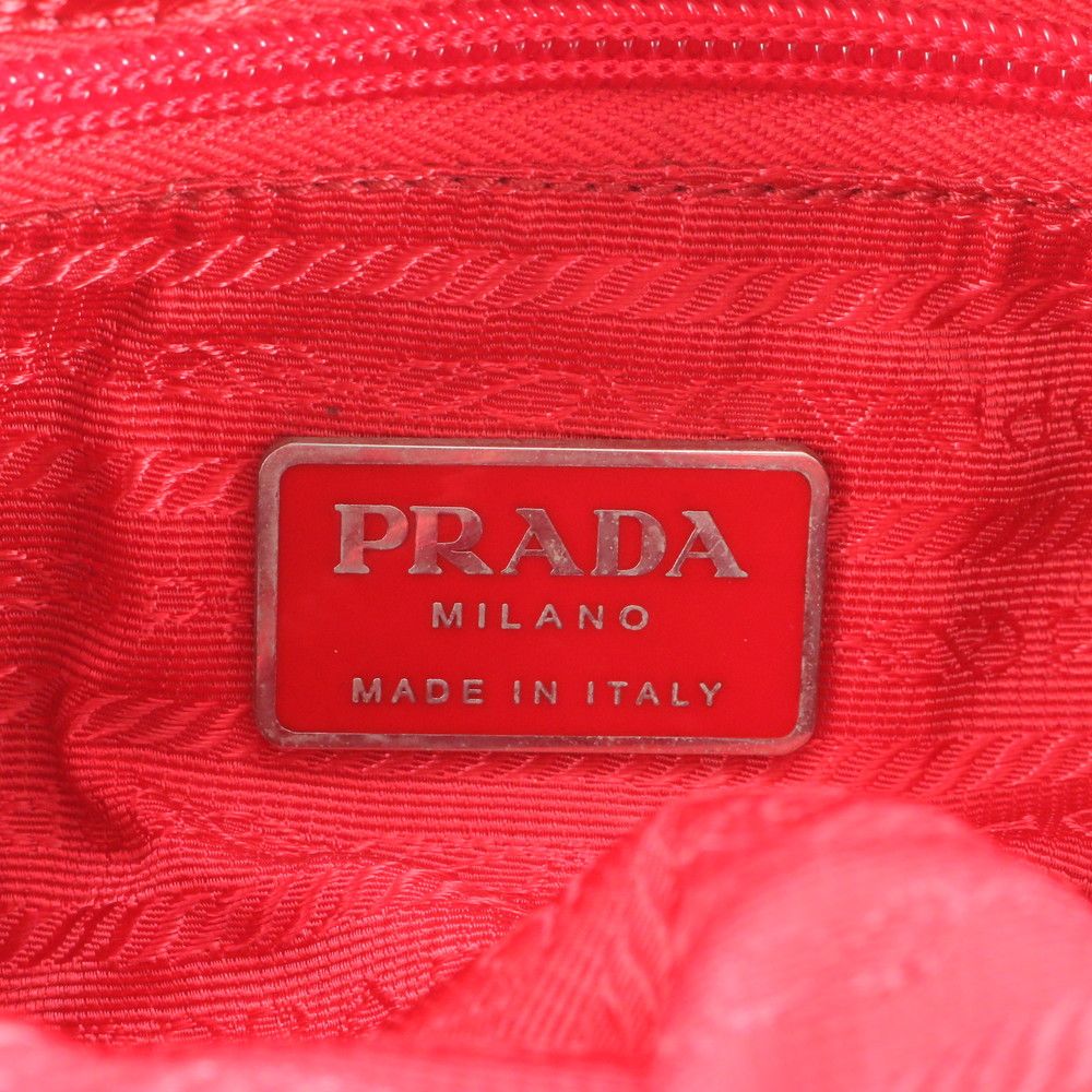 Prada Tessuto Nylon Triangle Logo Leather Shoulder Bag Crossbody Messenger — view 9
