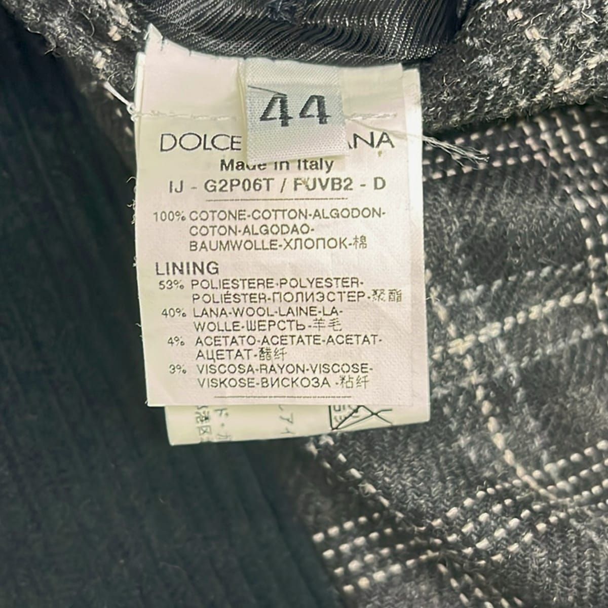 Dolce & Gabbana Jacket 44 S Black Navy Long Sleeve Corduroy Denim Layered — view 4