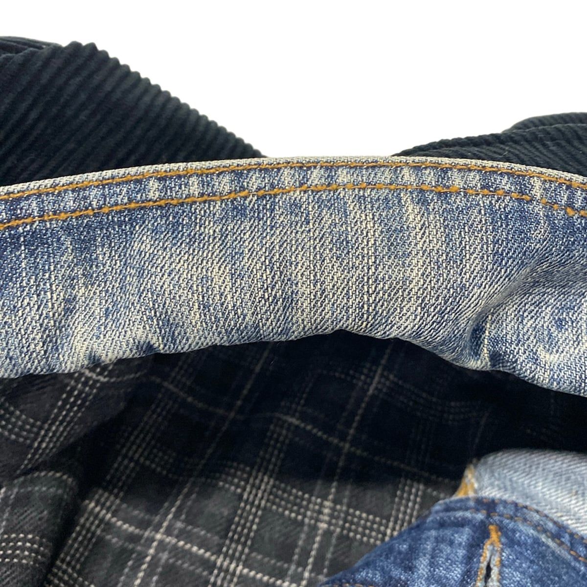 Dolce & Gabbana Jacket 44 S Black Navy Long Sleeve Corduroy Denim Layered — view 5
