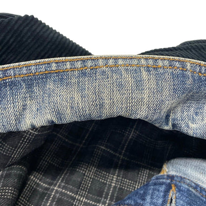 Dolce & Gabbana Jacket 44 S Black Navy Long Sleeve Corduroy Denim Layered — view 5
