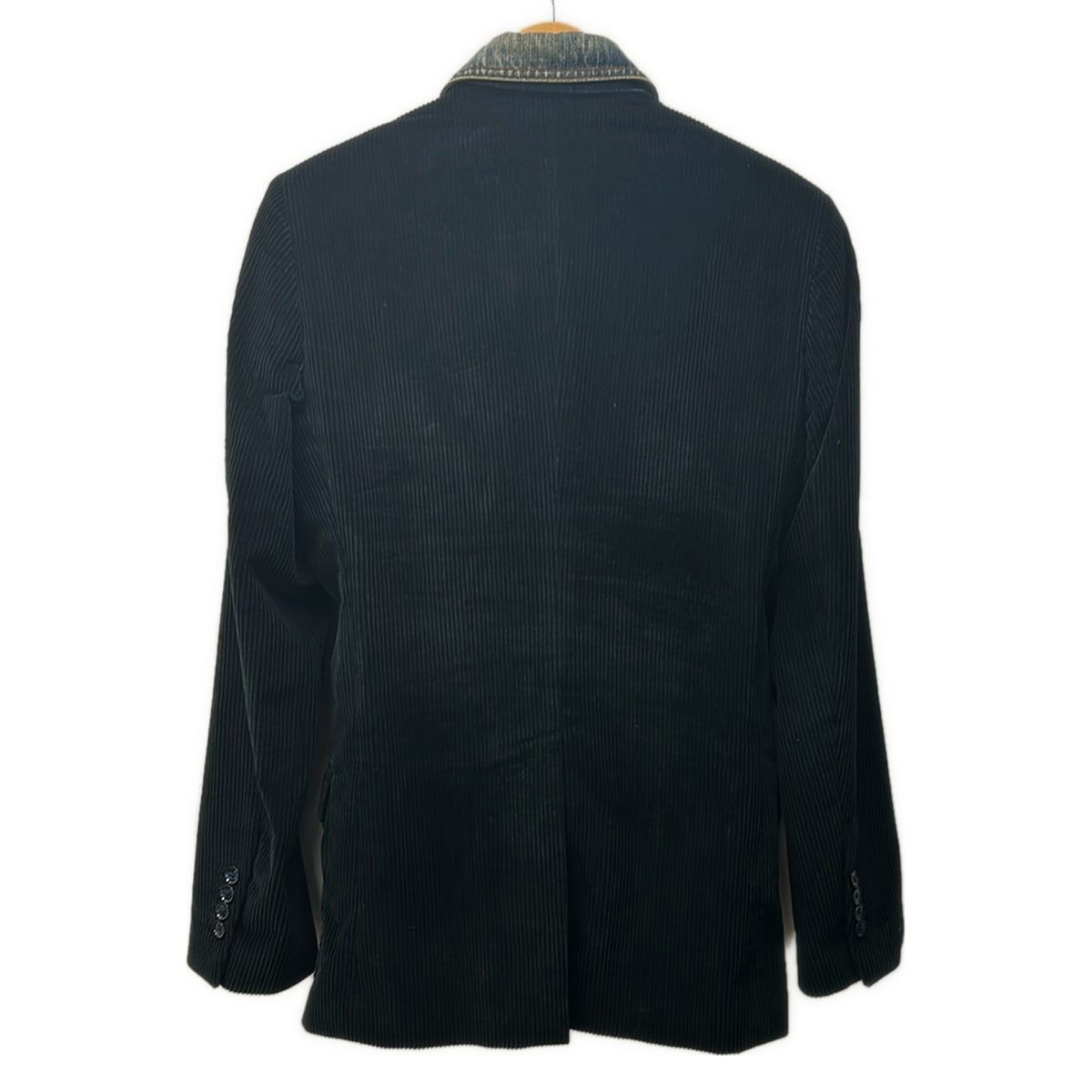 Dolce & Gabbana Jacket 44 S Black Navy Long Sleeve Corduroy Denim Layered — view 2