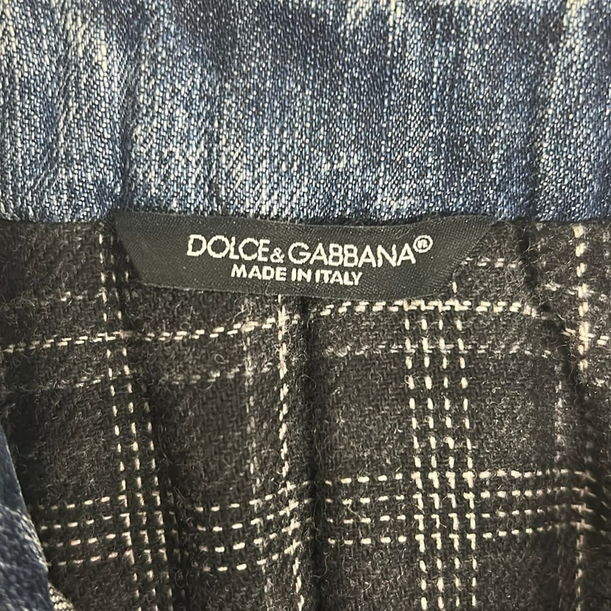 Dolce & Gabbana Jacket 44 S Black Navy Long Sleeve Corduroy Denim Layered — view 3
