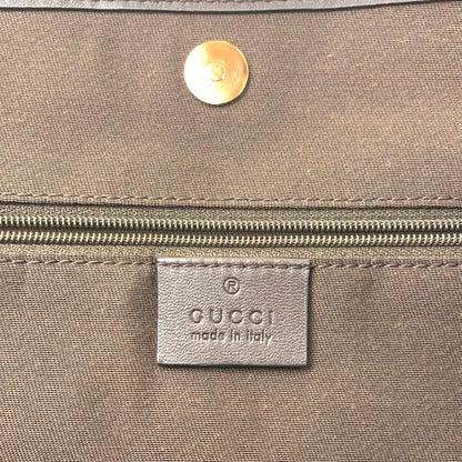 Gucci New Brit GG Canvas Leather Khaki Beige Brown Tote Gold — view 4