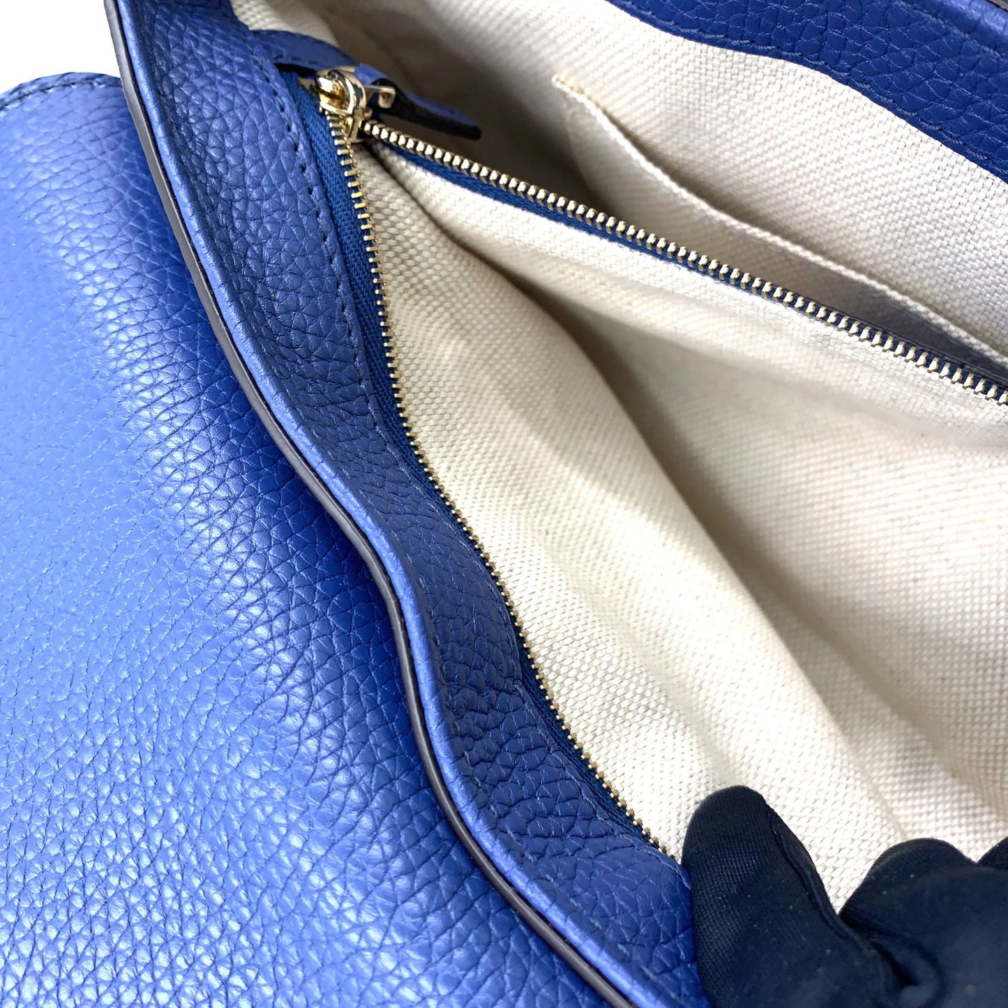 Gucci Soho Leather Blue Chain Shoulder Bag Silver — view 7