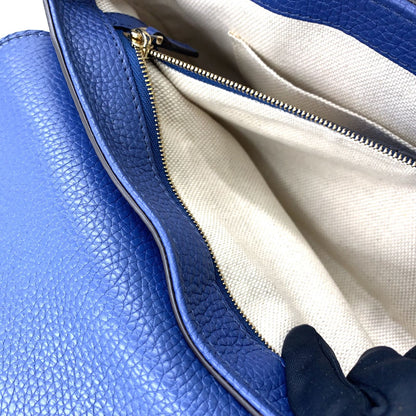 Gucci Soho Leather Blue Chain Shoulder Bag Silver — view 7