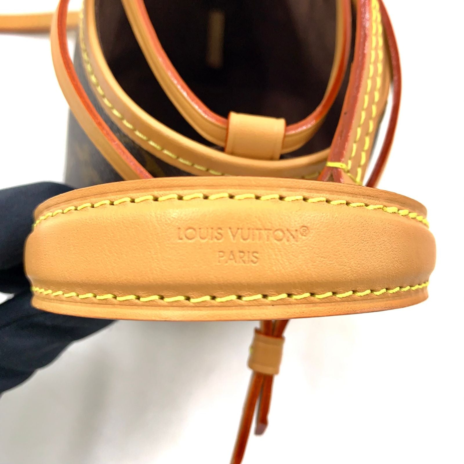 Louis Vuitton Noe Pass Monogram Leather Brown Shoulder Bag Gold — view 4