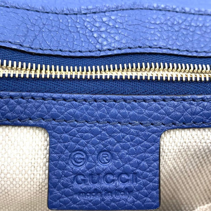 Gucci Soho Leather Blue Chain Shoulder Bag Silver — view 4