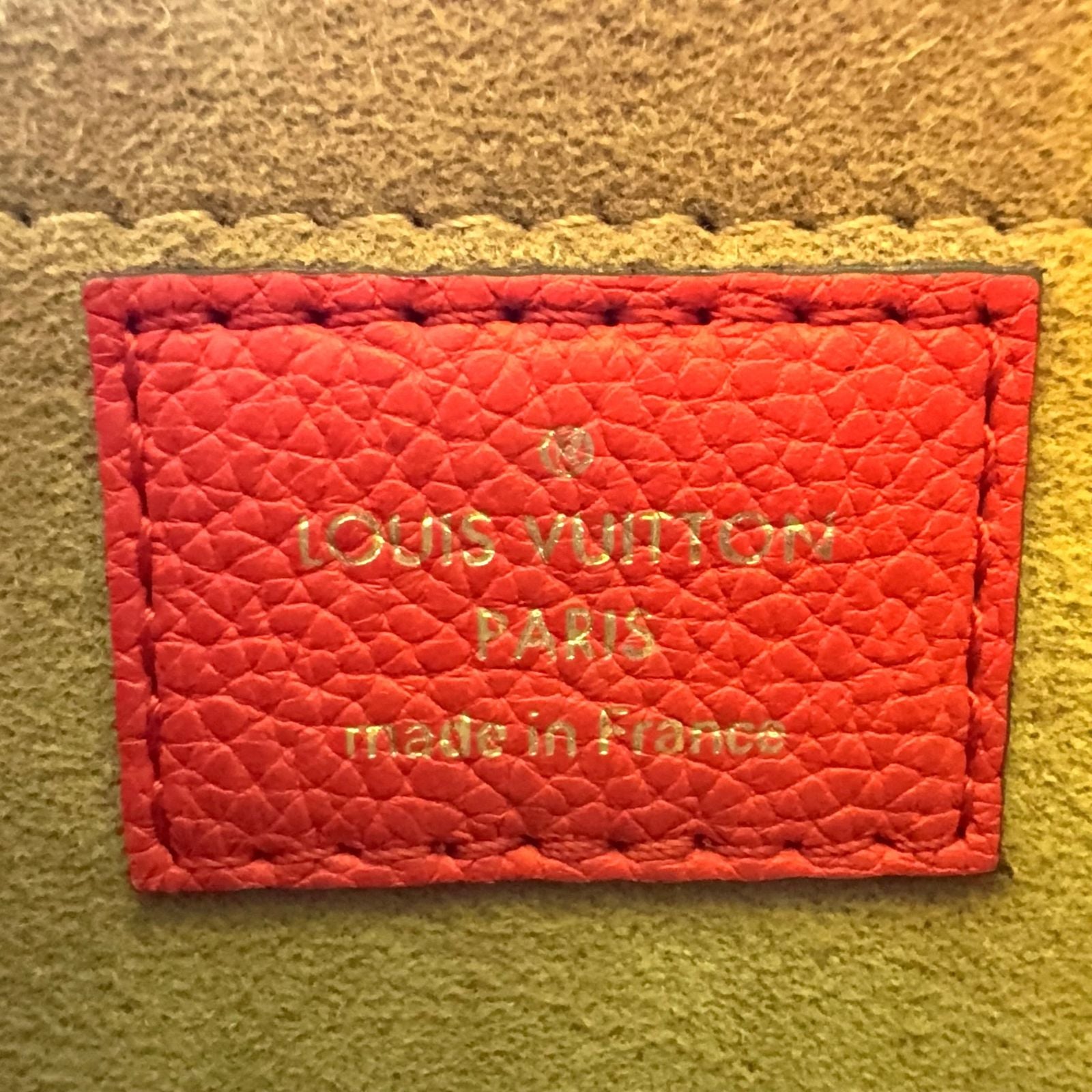 Louis Vuitton Marignan Monogram Coquelicot Leather Brown Red Handbag — view 4