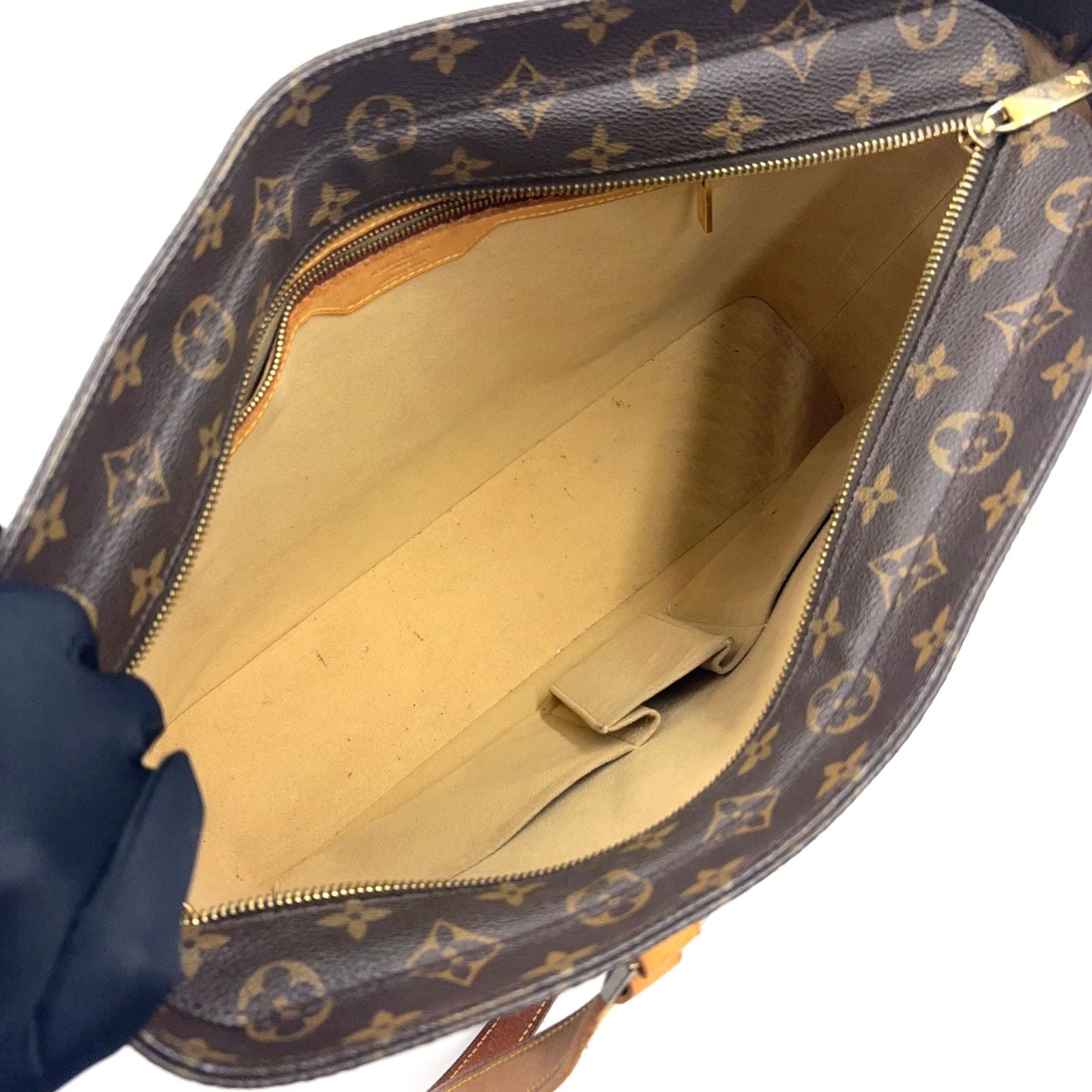 Louis Vuitton Monogram Leather Brown Tote Gold — view 3